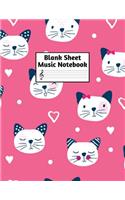 Blank Sheet Music Notebook: Easy Blank Staff Manuscript Book Large 8.5 X 11 Inches Musician Paper Wide 12 Staves Per Page for Piano, Flute, Violin, Guitar, Trumpet, Drums, Cell