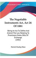 Negotiable Instruments Act, Act 26 Of 1881