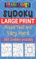 Brain Games Sudoku Large Print Puzzle That are Very Hard 365 Sudoku Puzzle