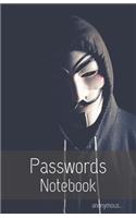 Password Notebook: Internet password logbook with alphabetical tabs, book for keeping passwords - (Medium Size: 5.5" x 8.5") (Book cover: Smile of a Anonymous)