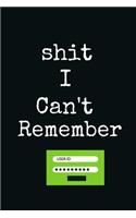 Shit I Can't Remember Funny Lock Black A beautiful