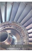 Airplane Fan Blade Aim High Collection Travel Lined Journal, Volume 11, College Ruled Notebook, Softcover Writing Notepad Gift, 120 Pages: (Volume)