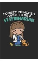 Forget Princess I Want To Be A Veterinarian: Vergiss Prinzessin, Ich Werde Tierärztin! Notizbuch / Tagebuch / Heft mit Karierten Seiten. Notizheft mit Weißen Karo Seiten, Malbuch, Journal, Sket