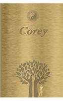 Corey: Personalized Name Journal/Notebook for Men - Masculine Metal-look Cover with Lined Writing Pages