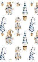 Merry Christmas Scandinavian Elf Gnome Tree Notebook