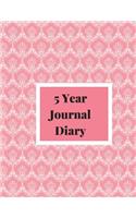 5 Year Journal Diary: A Five Year Memoir, Five Year Journal One Line a Day Journal, Five Year Memory Journal, 8.5x11 Diary, Dated and Lined Book, Damask Theme