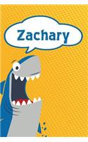 Zachary: Personalized Shark Writting Journal, Notebook, Diary, for Kids 120 Pages 6x9