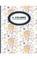 6 Columns Columnar Pad: Account Book Ledger, Accounting Notebook Ledger, Ledger For Accounting, Cute Ice Cream & Lollipop Cover, 8.5 x 11, 100 pages
