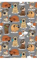 Bullet Journal Notebook for Dog Lovers Funny Dogs Pattern 6