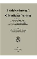 Betriebswirtschaft Und Affentlicher Verkehr