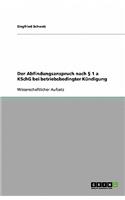 Der Abfindungsanspruch nach § 1 a KSchG bei betriebsbedingter Kündigung