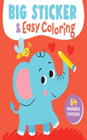 Big Sticker & Easy Coloring (Elephant)