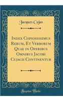 Index Copiosissimus Rerum, Et Verborum Quae in Operibus Omnibus Jacobi Cujacii Continentur (Classic Reprint)