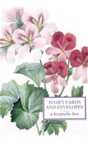 Tin Box of 20 Gift Cards and Envelopes: Redoute Geranium