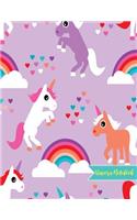 Unicorn Notebook: Cute Kawaii Journal and Diary Large 8.5 x 11 Matte Cover with Blank Lined Ruled White Paper Interior - Perfect for School, Gifts for Kids (Girls and