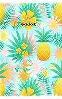 Notebook: Pineapple notebook to write in, 6 x 9, blank lined pages. Sweet gift.