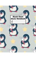 Blank Sheet Music Notebook: Easy Blank Staff Manuscript Book Large 8.5 X 11 Inches Musician Paper Wide 12 Staves Per Page for Piano, Flute, Violin, Guitar, Trumpet, Drums, Cell