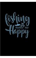 Fishing makes me happy: Fishing Log Book, Record all fishing specifics, including date, hours, species, weather, location picture of your catches. 100 pages