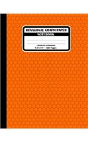 Hexagonal Graph Paper Notebook. Chemistry Workbook: Hexagon Journal for Drawing Organic Chemistry Carbon Chains Or Structures, Each Hexagon Side 0.2". Orange Hexagons Book Cover.