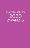 zweitausend zwanzig 2020: Buchkalender 2020 A5 Lila