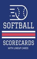 Softball Scorecards With Lineup Cards: 50 Scoring Sheets For Baseball and Softball Games (8.5x11)