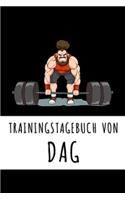 Trainingstagebuch von Dag: Personalisierter Tagesplaner für dein Fitness- und Krafttraining im Fitnessstudio oder Zuhause