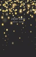 2020-2021 Monthly Planner: Large Two Year Planner (Christmas Gold Snowflakes)