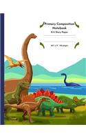 Primary Composition Notebook K-2 Story Paper 8.5" x 11" 110 pages: Dinosaur Theme