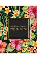 Academic Planner 2019-2020: Beauty Flowers Book, 8.5" x 11" Two year Planner Academic 2019-2020 Calendar Book Weekly Monthly Planner, Agenda Planner, Calendar Schedule Organize