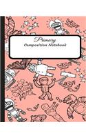 Primary Composition Notebook: School Exercise Book with Dashed Midline and Picture Space - 120 Pages - Robots Series 3