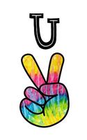 U: Monogrammed Peace Sign Letter U