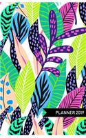 Planner 2019: Modern Botanical Cover Design - Monthly and Weekly Diary for 2019 (Dec 2018 Included) with Yearly Overviews, Monthly Calendars, Schedule, Note and L