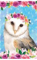 Bullet Journal for Bird Lovers Owl in Flowers: 162 Numbered Pages with 150 Dot Grid Pages, 6 Index Pages and 2 Key Pages in Easy to Carry 5.5 X 8.5 Size.