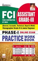 FCI Assistant Grade-III Phase-I Online Exam Practice Work Book (English Medium) (3942)