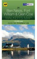 Ben Nevis, Fort William & Glen Coe Walker's Map