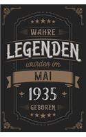 Wahre Legenden wurden im Mai 1935 geboren: Vintage Geburtstag Notizbuch - individuelles Geschenk für Notizen, Zeichnungen und Erinnerungen - liniert mit 100 Seiten