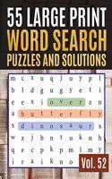 55 Large Print Word Search Puzzles and Solutions: Activity Book for Adults and kids - Word Search Puzzle: Wordsearch puzzle books for adults entertainment Large Print (Find a Word for Adults & Senio