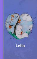 Leila: Personalisiertes Notizbuch - Fuchs Mit Herz - Softcover - 120 Seiten - Leer / Blanko / Nummeriert - Notebook - Tagebuch - Diary - Scrapbook - Gesche