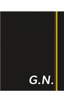 G.N.: Classic Monogram Lined Notebook Personalized With Two Initials - Matte Softcover Professional Style Paperback Journal Perfect Gift for Men and Women