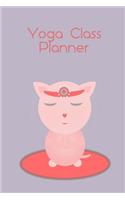 Yoga Class Planner Pink Cat Meditating