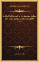 Gefahr Und Versuch In Der Zweiten Auflage Des Ersten Bandes Der Normen 1890 (1891)