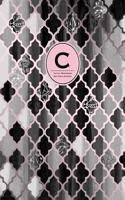 Initial C Monogram Journal - Dot Grid, Moroccan Black, White & Blush Pink: Classic, Soft Cover