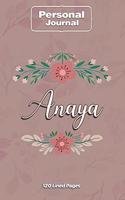 Anaya Notebook Journal Personal Diary Personalized Name 120 pages Lined (6x9 inches) (15x23cm)