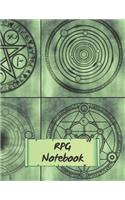 RPG Notebook: Mixed paper: Hexagon, Dot Graph, Dot Paper, Pitman: For role playing gamers: Notes, tracking, mapping, terrain plans: Vintage Mystical Green cover d(3 RPG)