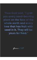 Genesis 1: 29 Notebook: Then God said, "I give you every seed-bearing plant on the face of the whole earth and every tree that has fruit with seed in it. They 