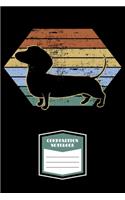 Composition Notebook: Dachshund Lover Dachshund Owner Retro Lined Notebook Journal Diary 6x9
