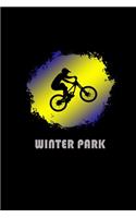 Winter Park: Colorado Composition Notebook & Notepad Journal For Mountain Bikers. 6 x 9 Inch Lined College Ruled Note Book With Soft Matte Cover For Bike Fans.