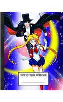 Notebook: Anime Japan Sailor Moon Soft Glossy Cover Graph Paper Pages Book 7.5 x 9.25 Inches 110 Pages