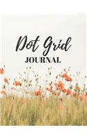 Dot Grid Journal: Beautiful Poppy Flower Notebook Landscape Red Flowers (8.5 x 11 inches) - 120 Dotted Pages