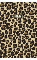 Irene: Personalized Notebook - Leopard Print (Animal Pattern). Blank College Ruled (Lined) Journal for Notes, Journaling, Diary Writing. Wildlife Theme Des